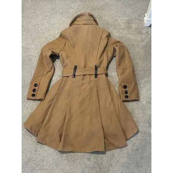STEVE MADDEN BELTED SKIRTED COAT, S - Picture 4 of 4